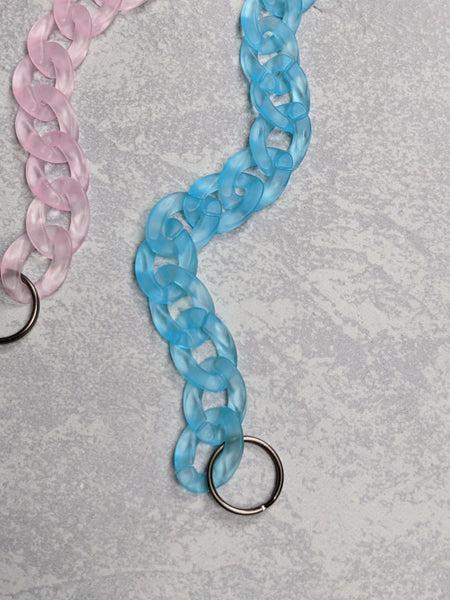 THE CHUNKY CHAIN MASK HOLDER: Colorful Kawaii Plastic Open Chain Link Mask Holder