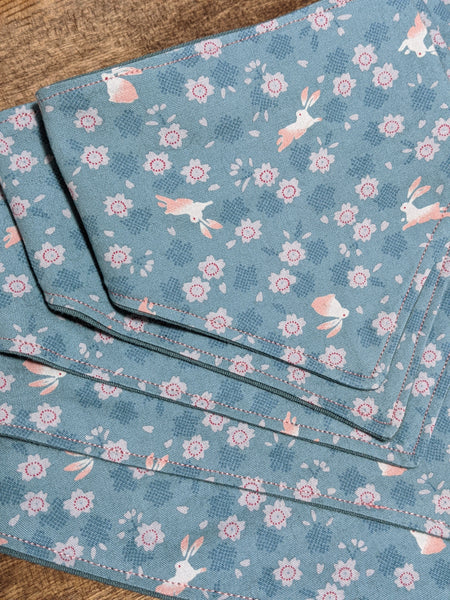 THE DOG BANDANA by Mochi and Chill - Bunnies and Blossoms Japanese Fabric Dog Bandana