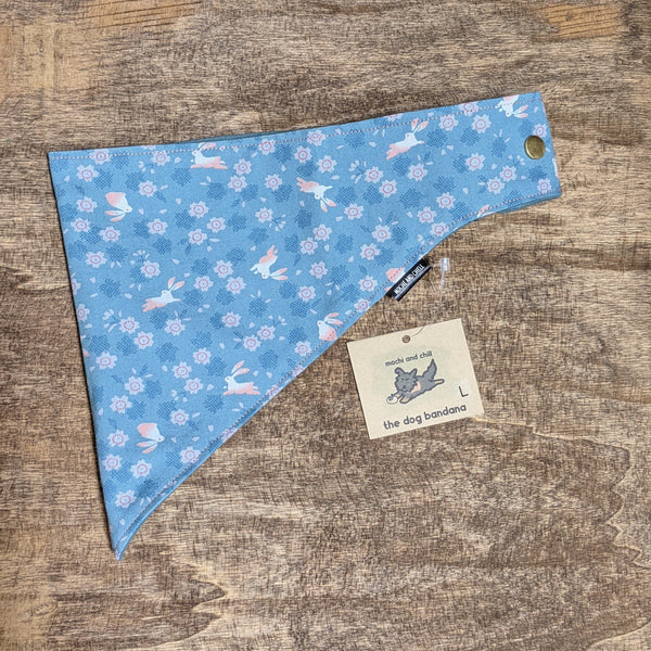 THE DOG BANDANA by Mochi and Chill - Bunnies and Blossoms Japanese Fabric Dog Bandana
