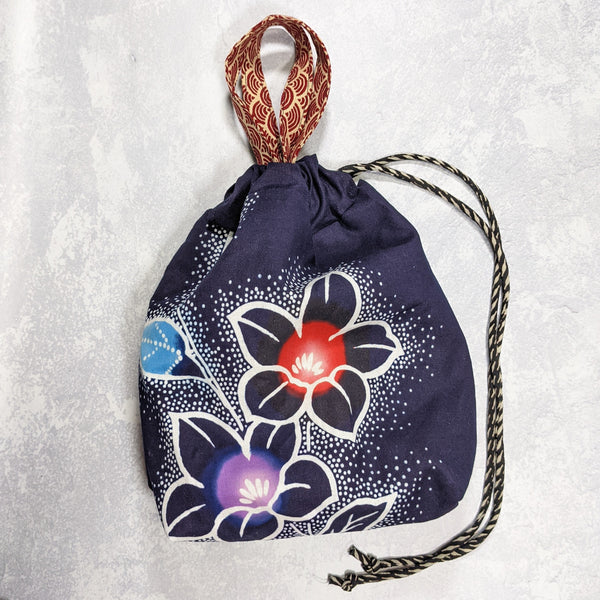 The MAYU Drawstring Bag: Vintage Bell Flowers