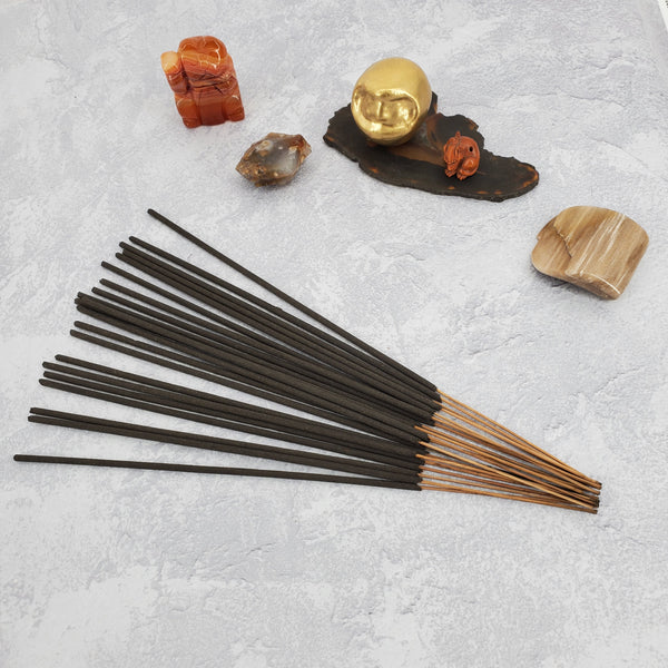 Photo of 20 charcoal incense sticks on a concrete background