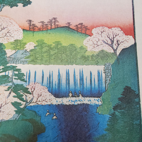 The Oji Waterfall: Vintage Reproduction Print From Hiroshige's 100 Famous Views of Edo