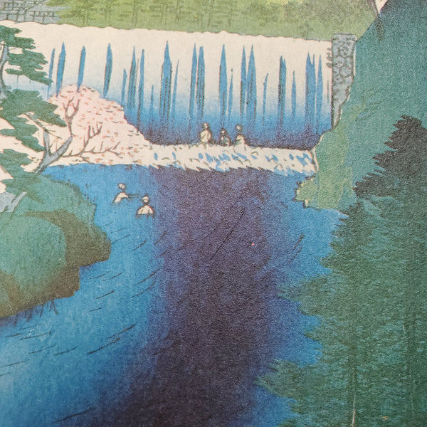 The Oji Waterfall: Vintage Reproduction Print From Hiroshige's 100 Famous Views of Edo