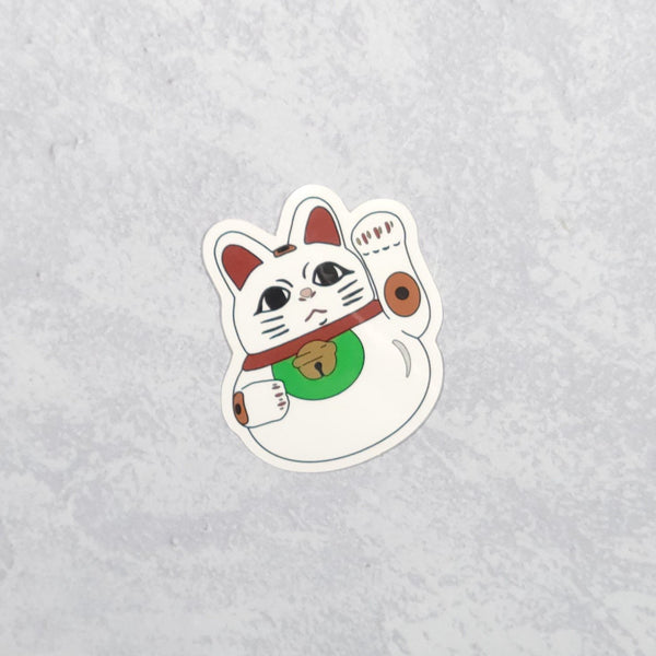 Round Lucky Cat Vinyl Sticker