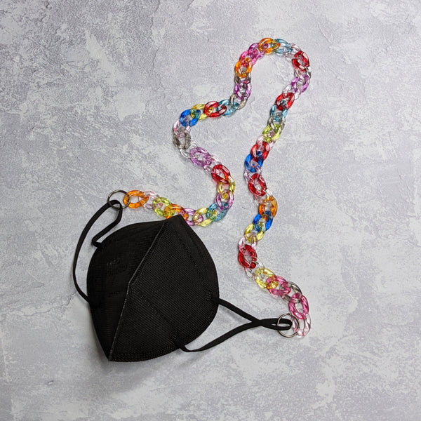 THE CHUNKY CHAIN MASK HOLDER: Colorful Kawaii Plastic Open Chain Link Mask Holder