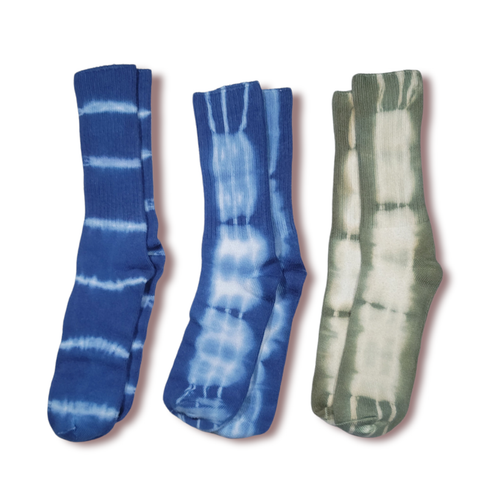 THE ORIME: Shibori Dyed Bamboo Blend Socks (UNISEX)