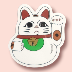 Round Lucky Cat Vinyl Sticker